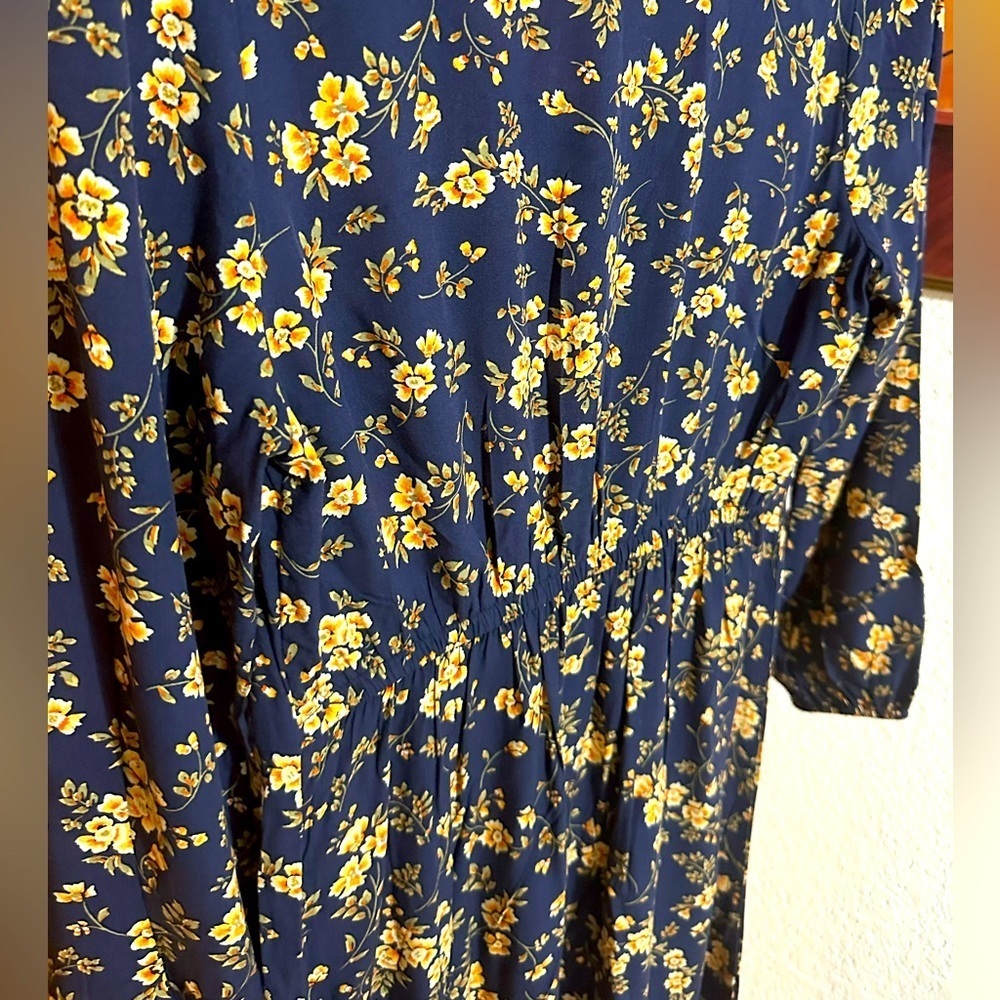 Old navy Navy floral longsleeve dress size S - Picture 5 of 11